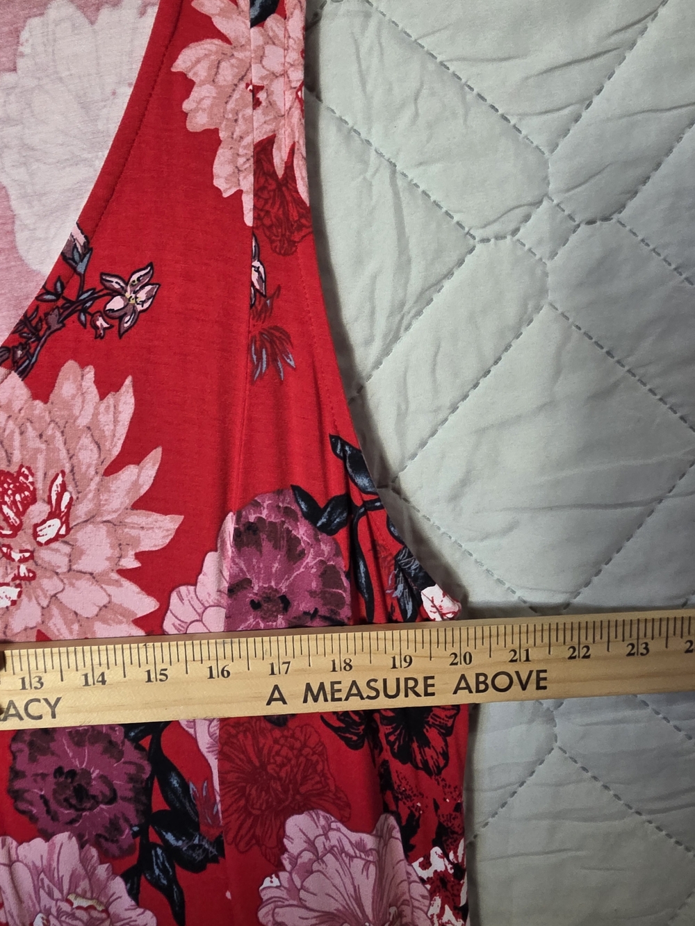 Premise Hot Pink Floral V-neck Knee Length Stretch Dress Sz XL - Picture 3 of 5